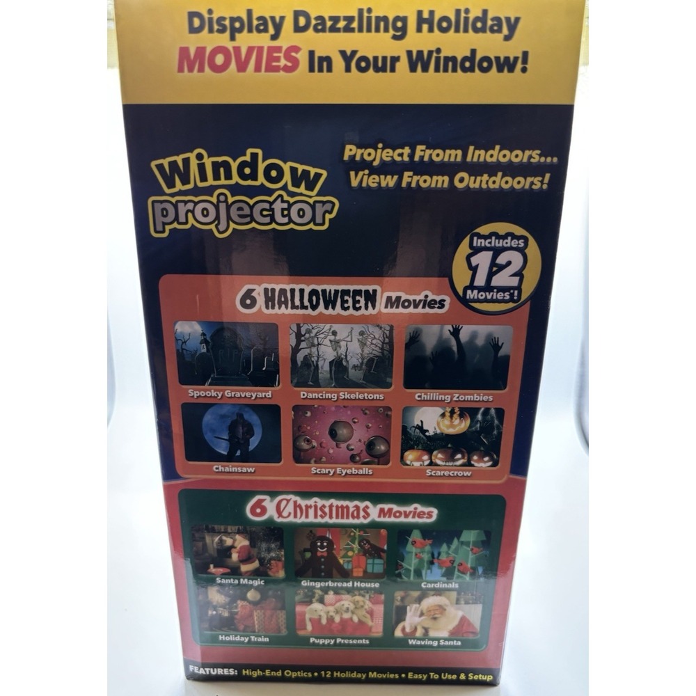 Window Wonderland 12 Christmas & Halloween Movies Window Projector System - Picture 3 of 8